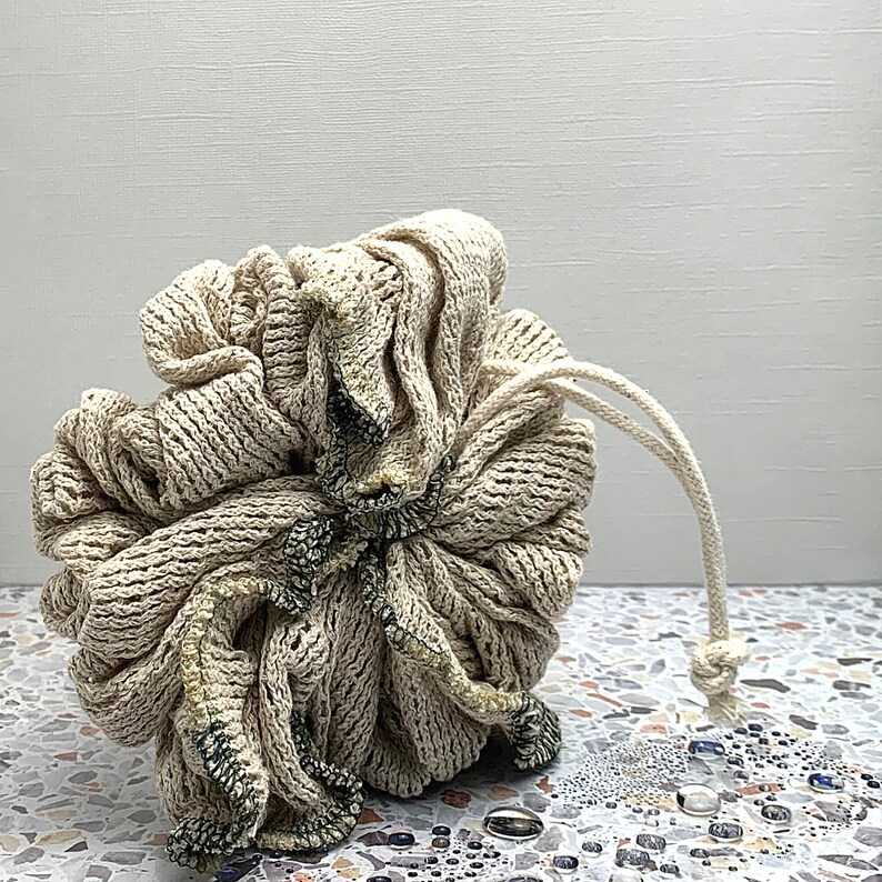 Eco Friendly Shower Pouf Washable Natural & Plastic Free Etsy