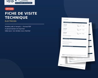 Interaktives PDF-Formular für den technischen Besuch des Elektrikers, ausfüllbares Formular für die Baustellenbesichtigung, Dokument für Handwerker
