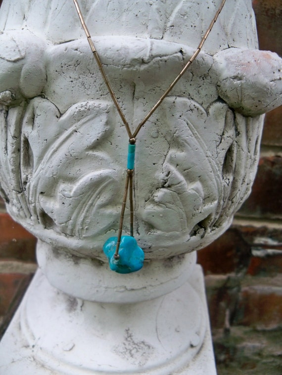 Silver and turquoise stone necklace