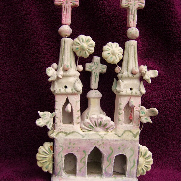 VINTAGE MEXICAN POTTERY Folk Art Church