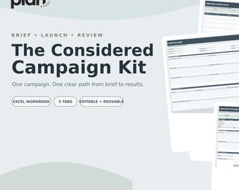 Plantilla de Excel para planificar campañas de marketing, realizar un seguimiento de los lanzamientos, analizar el presupuesto y los indicadores clave de rendimiento (KPI) para pequeñas empresas.