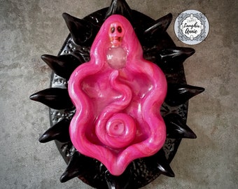 No Means No! Protest Art | Midnight Rose Vagina Dentata Magnet | Made in Melbourne | Australian Seller