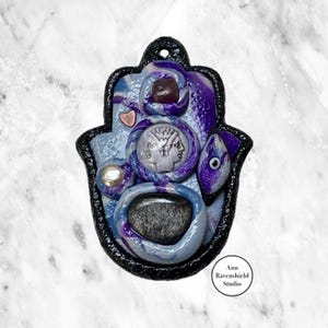 Silver Sheen Obsidian Hamsa - Blob Setting | Made in Melbourne