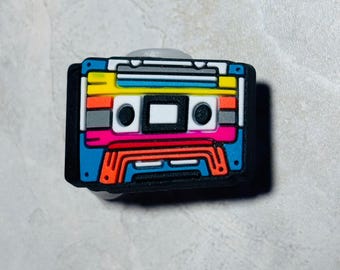 80s Retro Cassette Tape Straw Topper, Vintage Drink Charm, Party Favor