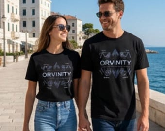 Orvinity Geometric Tribal Text T-shirt | Abstract Aztec Pattern