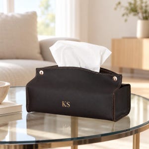 Leather Tissue Box Cover, Leather Tissue Holder, Personalized Tissue Box Cover, Leather Home Decor, Custom Tissue Holder, Housewarming Gift