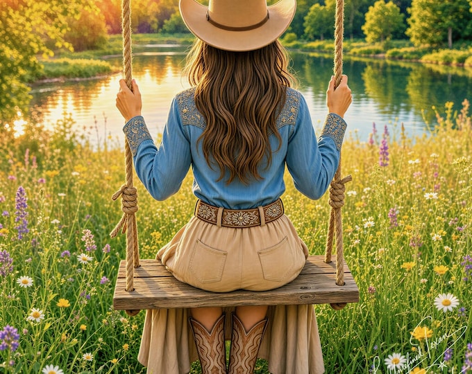 Peace on the Frontier | A Girl on the Swing Fine Art Giclée Print
