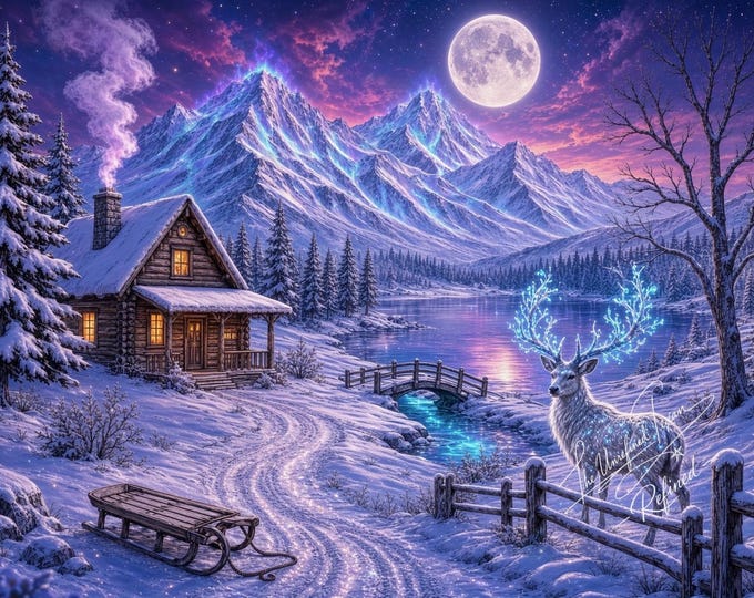 Homestead Fantasy | Magical Winter Enchantment Fine Art Giclée Print
