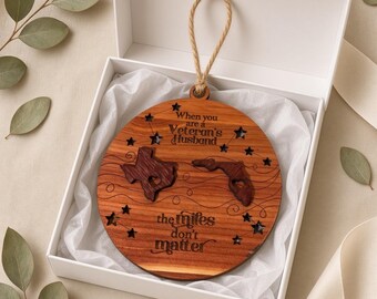 Veteran's Husband Ornament, Personalized Long-Distance Gift, Custom Ornament