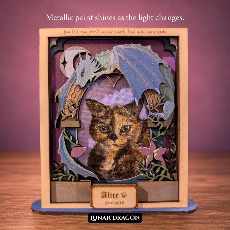 Hand Painted Wooden Box Cat - Etsy