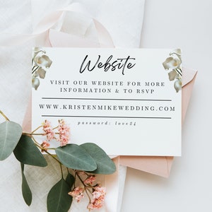 Szablon karty informacyjnej na stronę internetową z białymi kwiatami Calla Lily Wedding, nowoczesne artykuły piśmiennicze, natychmiastowe pobieranie, odwiedź witrynę online