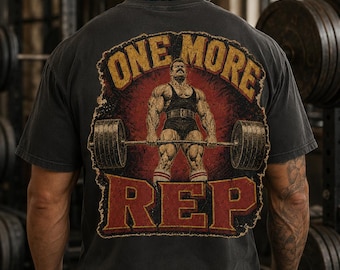 One More Rep Vintage Powerlifting Shirt, Old School Bodybuilding Tee