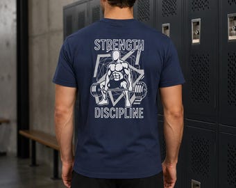 Strength Discipline Gym T-Shirt, Unisex Weightlifting Workout Shirt, Bodybuilding Fitness Tee, Gym Gift