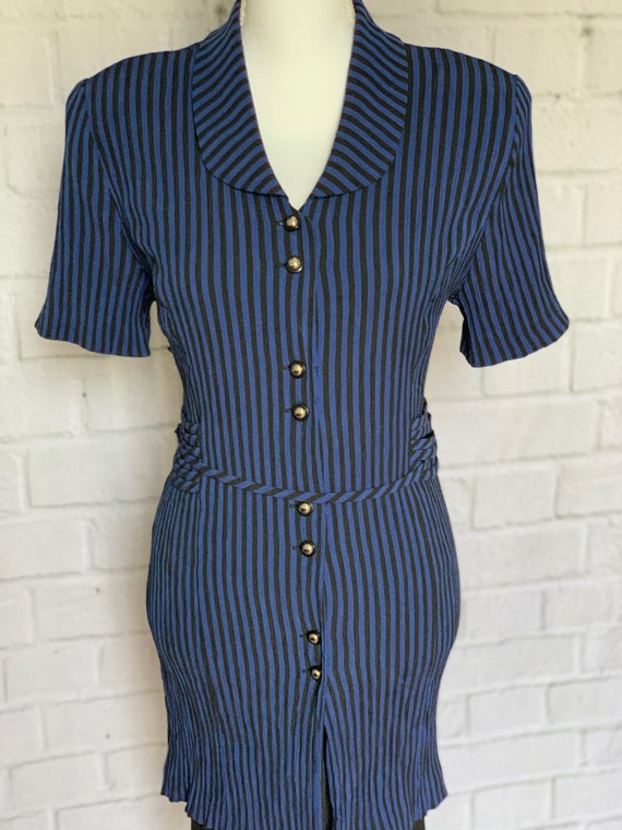 Vintage 80's, Striped Tunic Top Dress by Miss Dor… - image 8