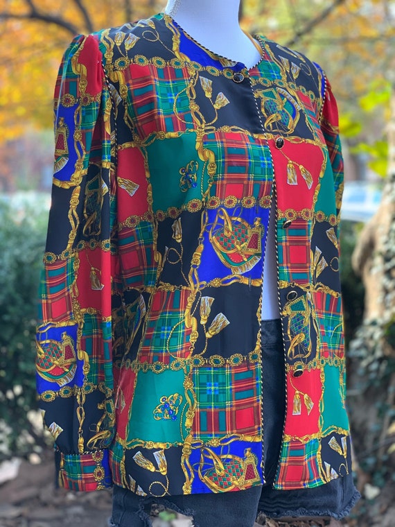 Blusa vintage de estampado barroco años 90 con adornos - España