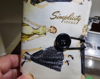 Needle book, fabric case for needles, earring travel caddie, earring storage, sewers gift