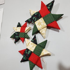 クリスマスオーナメント、3個セット、スカンジナビアスターデザイン、3サイズ