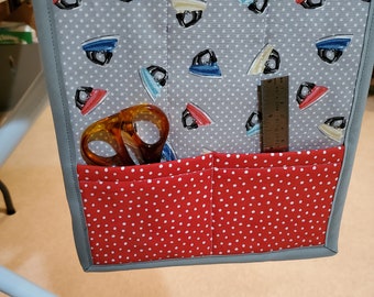 Quilted Ironing Board Organizer: Multi Pocket Caddy with Pin Cushion