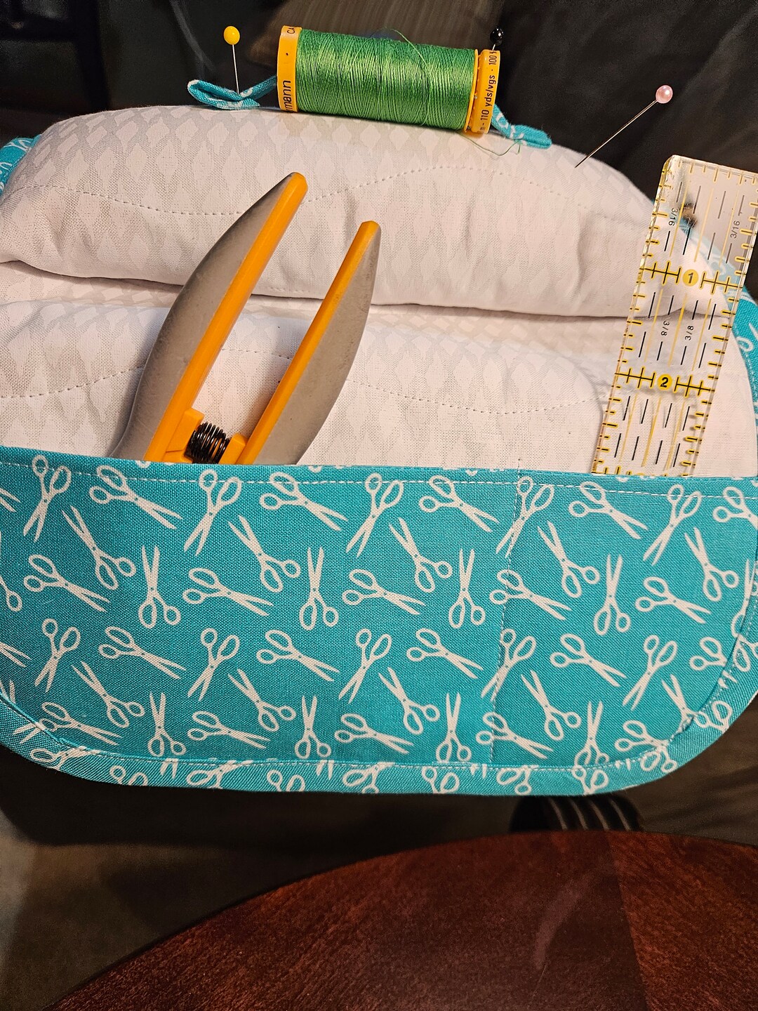 Chair Arm Caddy for the Arm of Your Chair or Couch With 4 Pockets and