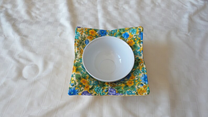 Lady In Stitches housewarming gift mug rugs,student gift Bridal Shower,Microwave Bowl Cozy set,pair of hot pads Graduation gift
