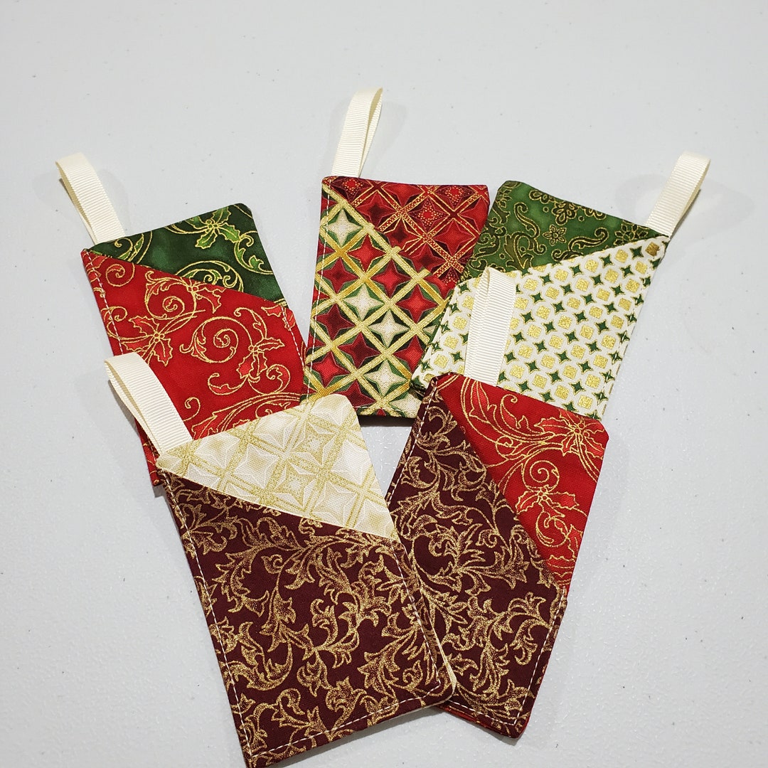 Gift Card or Money Holder for Christmas Giving. Fabric Holder for Gift