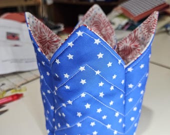 Quilted Tulip Holders for craft and sewing supplies