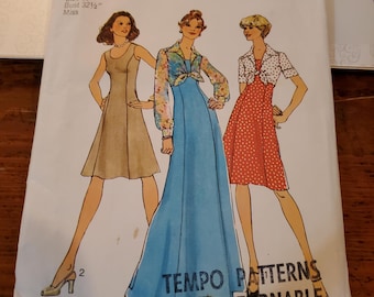 Simplicity Sewing Pattern 6761, Misses Princess seam dress in two lengths & unlined bolero jacket