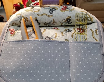 Chair arm caddy, pin cushion, sewing aid, gift for stitchers, arm chair caddy, gift for sewer, quilters gift
