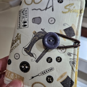 Needle book, fabric case for needles, earring travel caddie, earring storage, sewers gift