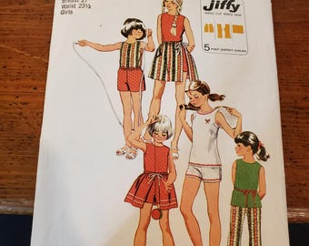 Simplicity Sewing Pattern 9997,  Child's & Girls shorts, pants, top and wrap skirt