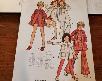 Butterick Sewing Pattern 6521, Child's and girl's dress, pants and shorts, girls size 8