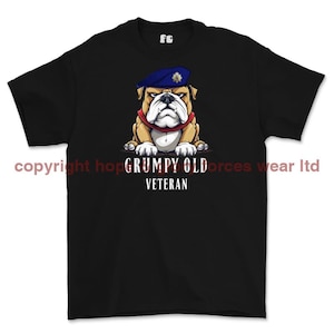 T-Shirt mit Aufdruck eines mürrischen Veteranen des Royal Corps of Transport