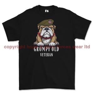 T-Shirt mit Aufdruck eines mürrischen alten britischen Veteranen
