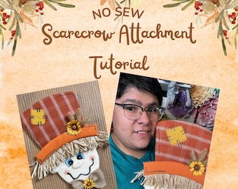 No Sew Herfstvogelverschrikkerkrans bevestigen zelfstudie (digitale download)