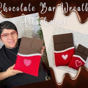 Chocolate Bar Wreath Attachment TUTORIAL ONLY, Valentine Attachment DIY, No Sew Attachment, Valentine Home Decor, Video Tutorial image 1