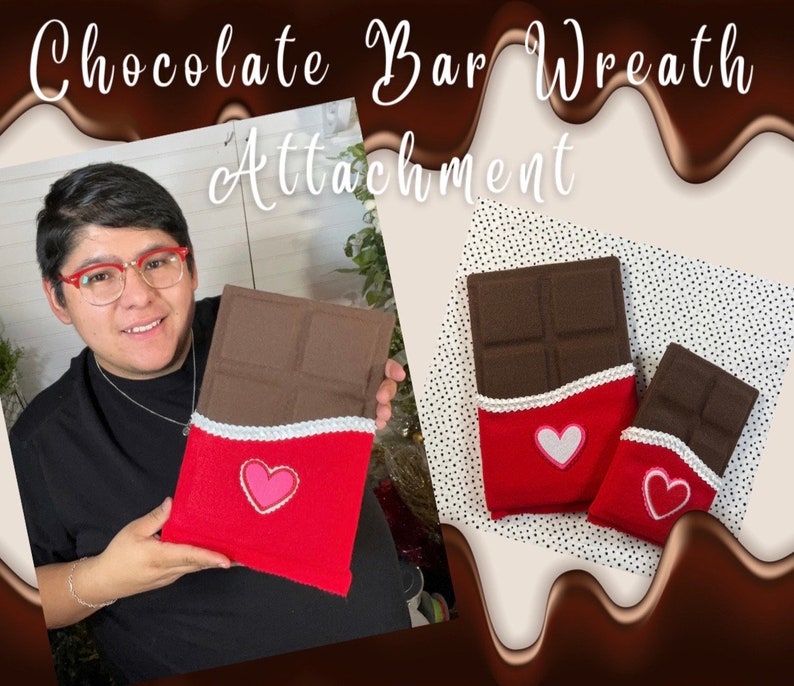 Chocolate Bar Wreath Attachment TUTORIAL ONLY, Valentine Attachment DIY, No Sew Attachment, Valentine Home Decor, Video Tutorial image 1