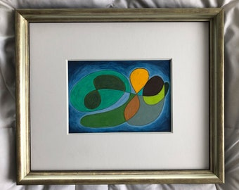 Original colorful artwork. Abstract active wall art. Modern cool handmade design drawing. Untitled Essence #41