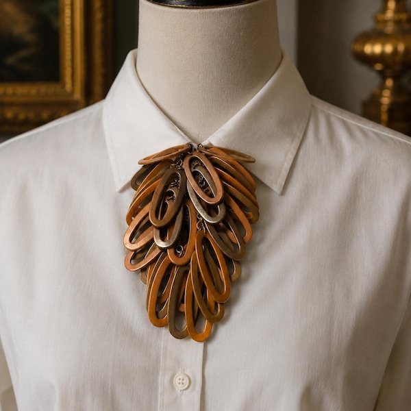 VERY RARE Vintage Bakelite Cascading Hoop Brooch – Articulated Dangle Statement Fur Clip