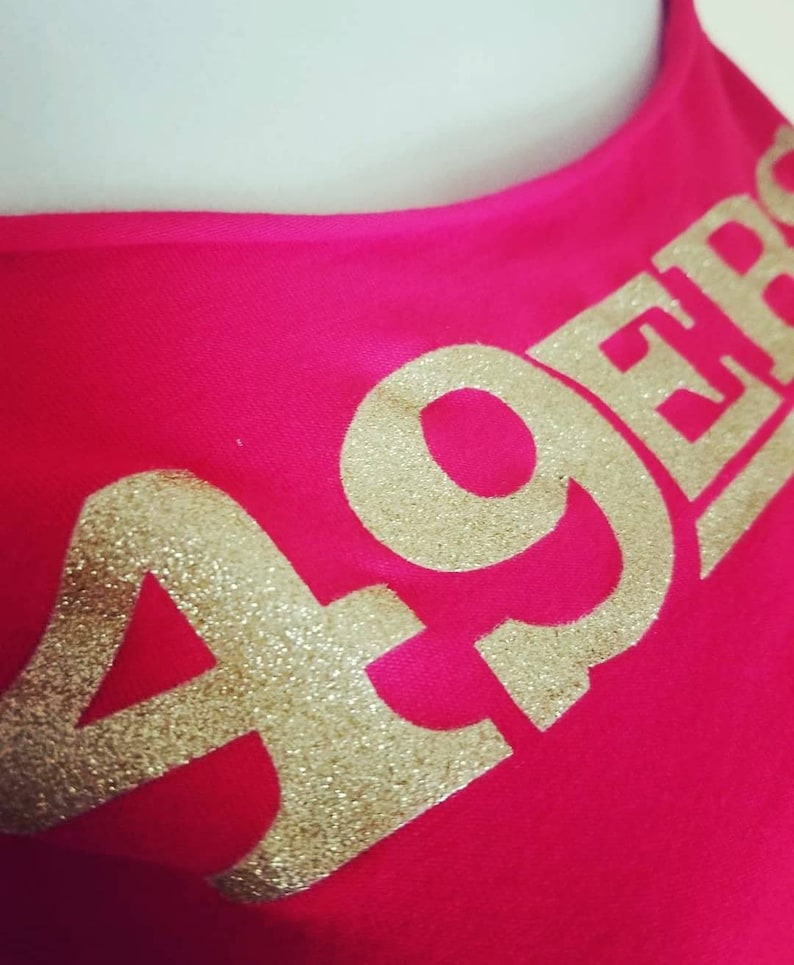 RED GLITTER 49ers Cut Tee must leave req measures | Etsy