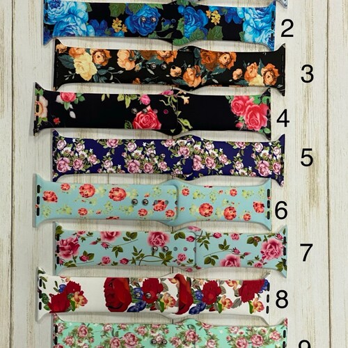 Wildflowers Watch Band Compatible With Apple Watch Iwatch Band Etsy
