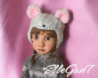 Cashmere Mouse hat for big dolls by Connie Lowe