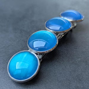 Turquoise hair barette, hair clip barrette, french barrette, thick hair barrette, large hair barretts, pony tail barette - 1PC