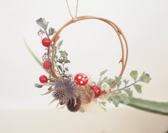 Mini Woodland Christmas Wreath Decoration