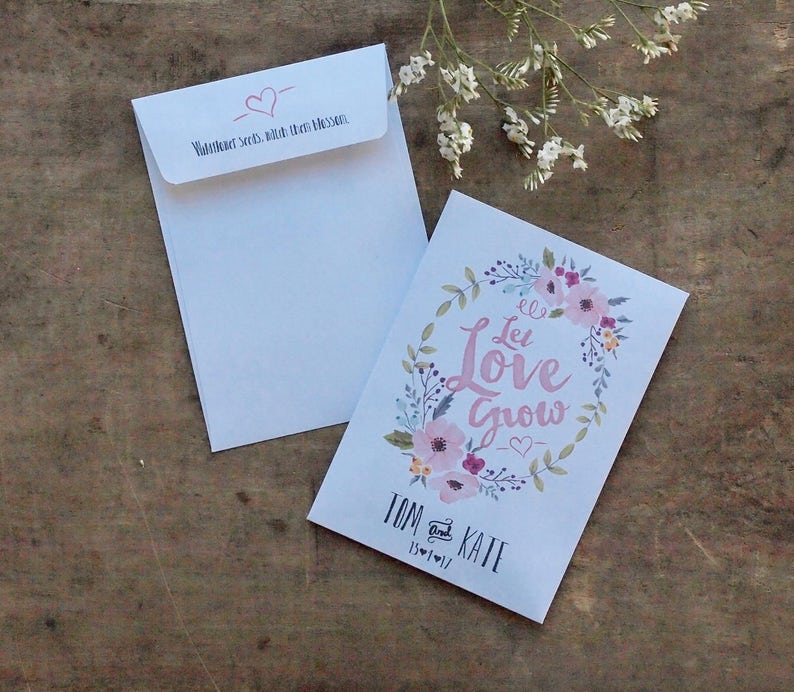 Personalised Wedding Favour, Set Of 10 Let Love Grow Wildflower Customised Seed Packets image 7