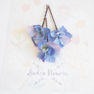 Something Blue  Delicate Hydrangea Bud Bridal Hair Pin Flowers