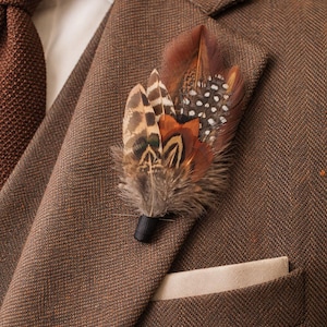 Rustikale Hochzeit Feder Boutonniere, Herren Anstecknadel, Bräutigam Knopfloch, ewige Andenken