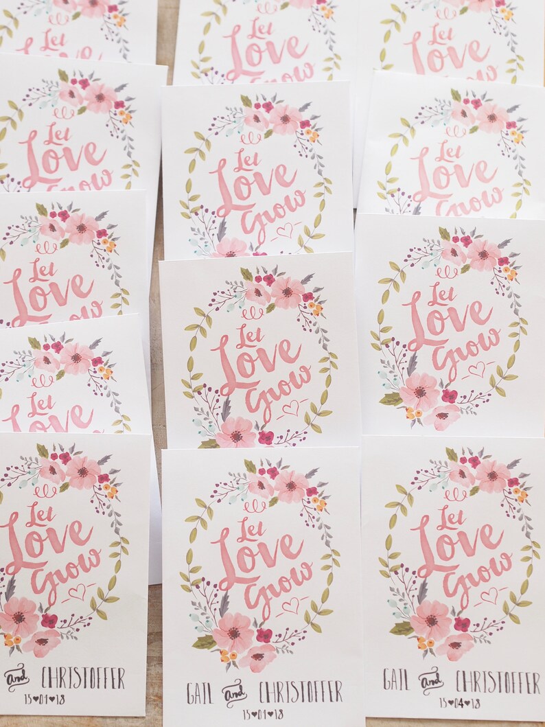 Personalised Wedding Favour, Set Of 10 Let Love Grow Wildflower Customised Seed Packets image 5