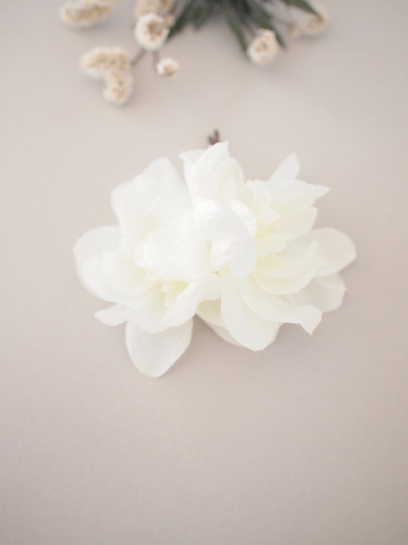 Set of 2 Ivory Delphinium Hair Flowers Bridal Hair Pins Wedding image 4