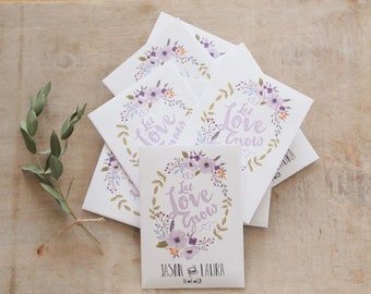 Personalised Wedding Favour, Set Of 10  Let Love Grow Wildflower Customised Seed Packets