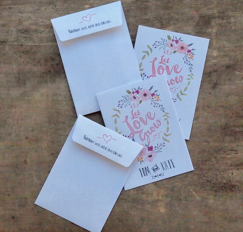 Personalised Wedding Favour, Set Of 10 Let Love Grow Wildflower Customised Seed Packets image 6